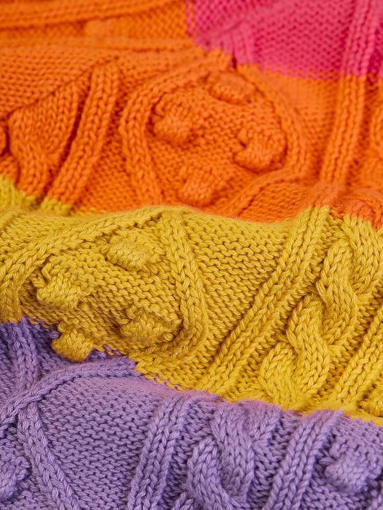 Frugi Blue Clay Cable Knit Cardigan - Image 3 of 3 Frugi Blue Clay Cable Knit Cardigan - Image 3 of 3