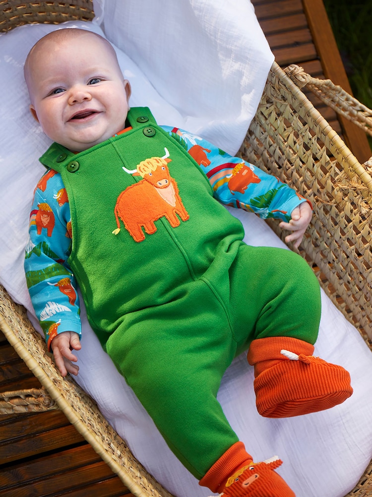 Frugi Green Coverack Dungarees Outfit - Image 1 of 4