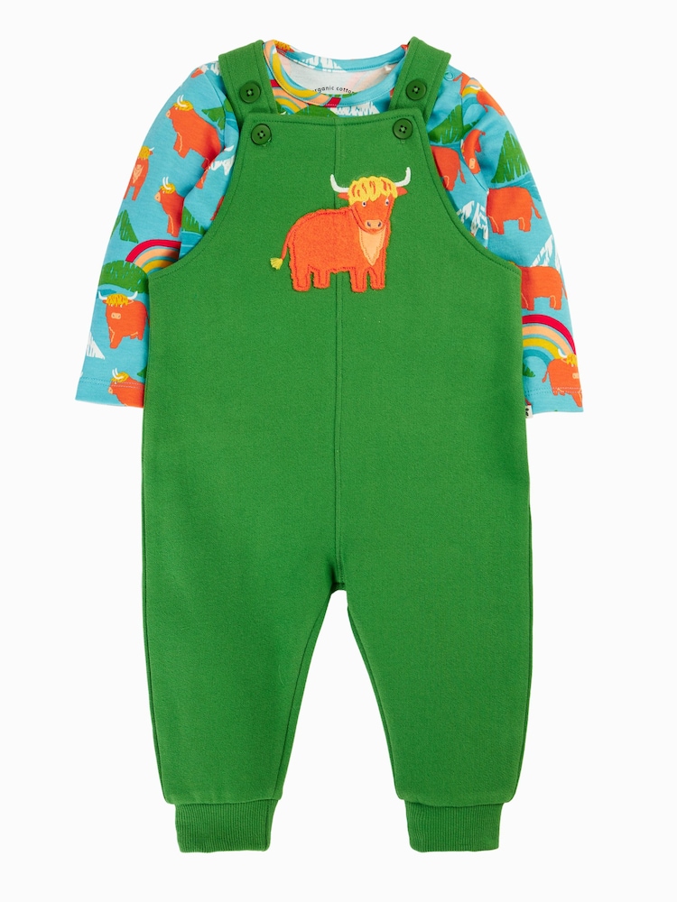 Frugi Green Coverack Dungarees Outfit - Image 2 of 4