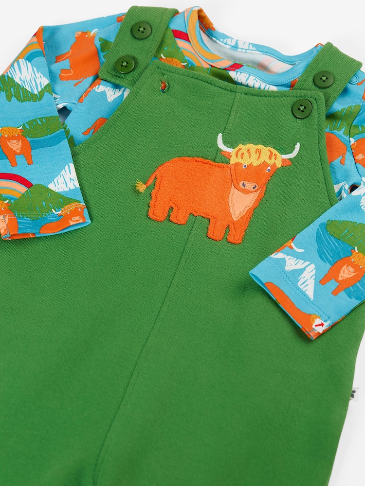 Frugi Green Coverack Dungarees Outfit - Image 4 of 4