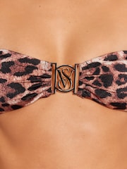 Victoria's Secret Brown Leopard Hardware Bandeau Bikini Top - Image 5 of 7
