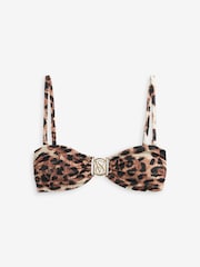 Victoria's Secret Brown Leopard Hardware Bandeau Bikini Top - Image 6 of 7