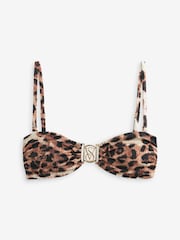 Victoria's Secret Brown Leopard Hardware Bandeau Bikini Top - Image 7 of 7