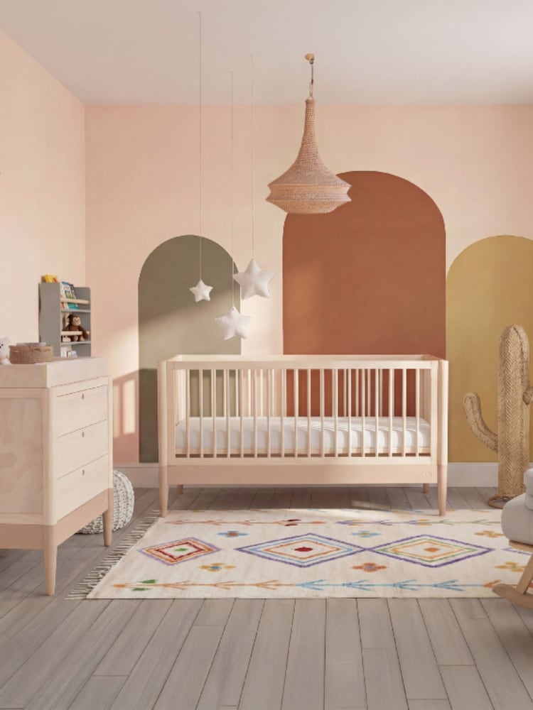 Gaia Baby Powder Blush Natural Ash Eos Cot & Dresser 2 Piece Nursery Furniture Set - Image 1 of 6 Gaia Baby Powder Blush Natural Ash Eos Cot & Dresser 2 Piece Nursery Furniture Set - Image 1 of 6