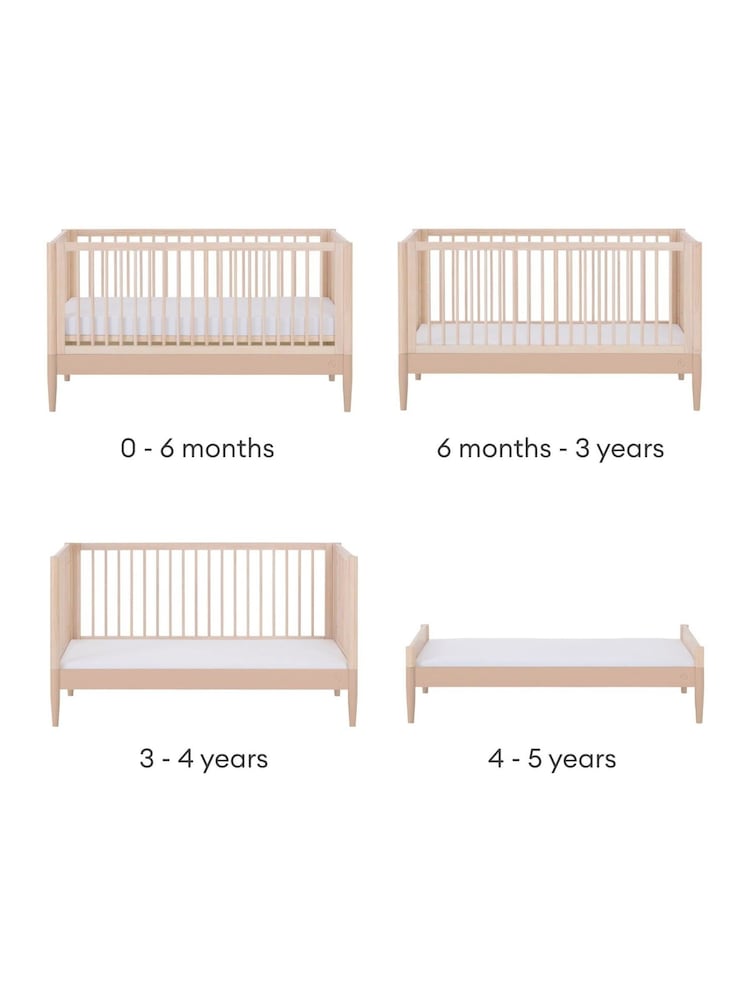 Gaia Baby Powder Blush Natural Ash Eos Cot & Dresser 2 Piece Nursery Furniture Set - Image 6 of 6 Gaia Baby Powder Blush Natural Ash Eos Cot & Dresser 2 Piece Nursery Furniture Set - Image 6 of 6