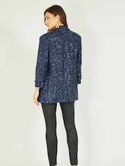 Yumi Blue Sequin Blazer With Pockets - Image 2 of 4