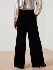 FatFace Black Wide Leg Velvet Trousers - Image 2 of 6