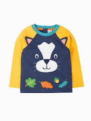 Frugi Blue Halloween Happy Raglan Top - Image 1 of 3