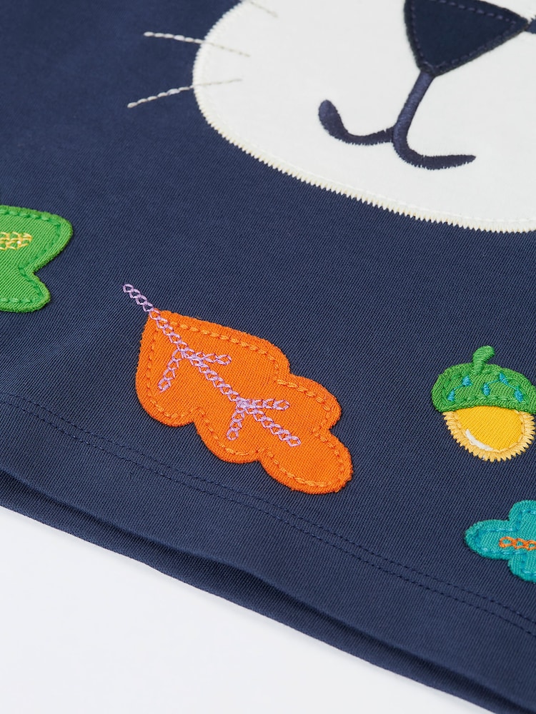 Frugi Blue Halloween Happy Raglan Top - Image 3 of 3 Frugi Blue Halloween Happy Raglan Top - Image 3 of 3