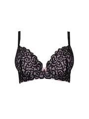Pour Moi Black Padded Romance Moulded Plunge Push Up Bra - Image 4 of 5