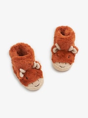 JoJo Maman Bébé Rust Boys' Highland Cow Slipper Boots - Image 2 of 6
