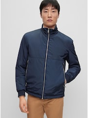BOSS Blue Crepin Reversable Water Repellent Zip-Up Jacket - Image 1 of 1