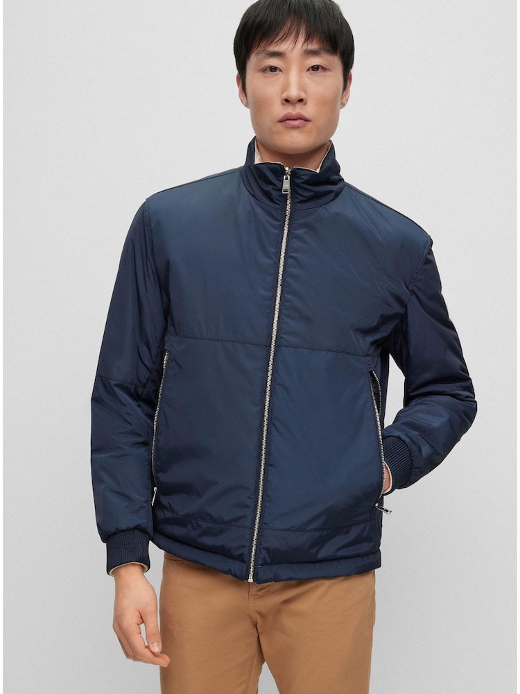 BOSS Blue Crepin Reversable Water Repellent Zip-Up Jacket - Image 1 of 1