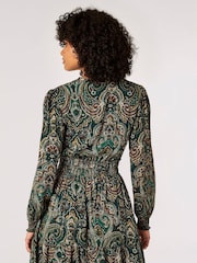 Apricot Green Paisley Ruffle Dress - Image 2 of 4