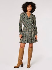 Apricot Green Paisley Ruffle Dress - Image 3 of 4