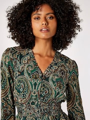 Apricot Green Paisley Ruffle Dress - Image 4 of 4