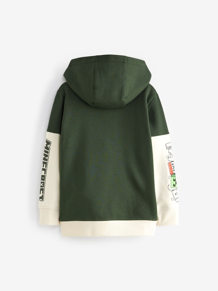 Хаки/кремовый - Colourblock Minecraft License Hoodie (3-16yrs) - Image 2 of 4