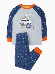 Azul - Pijama de Halloween Jamie Jim Jams de Frugi - Imagen 1 de 3