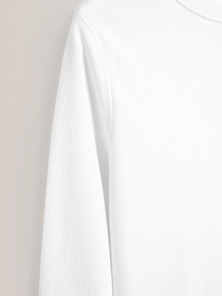 White Long Sleeve Thermal Tops 2 Pack (2-16yrs) - Image 4 of 4