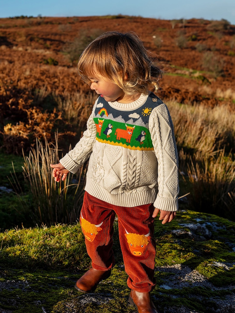 Frugi Natural Clyde Cable Knit Jumper - Image 1 of 4 Frugi Natural Clyde Cable Knit Jumper - Image 1 of 4