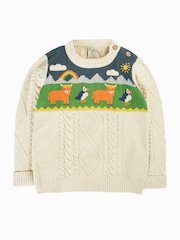 Frugi Natural Clyde Cable Knit Jumper - Image 2 of 4