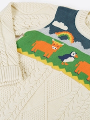 Frugi Natural Clyde Cable Knit Jumper - Image 3 of 4
