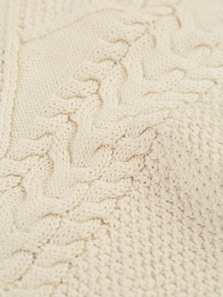 Frugi Natural Clyde Cable Knit Jumper - Image 4 of 4 Frugi Natural Clyde Cable Knit Jumper - Image 4 of 4