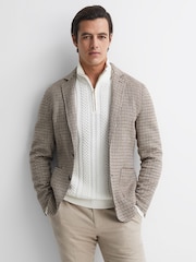 rjava - Reiss Flutter ozek kroj Volnena mešanica Single Breasted blazer - Slika 1 iz 7