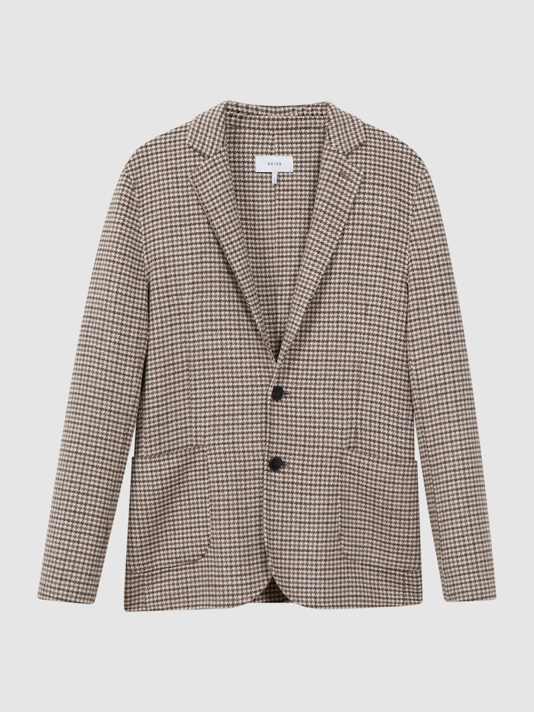 rjava - Reiss Flutter ozek kroj Volnena mešanica Single Breasted blazer - Slika 2 iz 7 rjava - Reiss Flutter ozek kroj Volnena mešanica Single Breasted blazer - Slika 2 iz 7