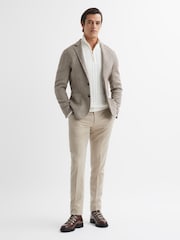 rjava - Reiss Flutter ozek kroj Volnena mešanica Single Breasted blazer - Slika 3 iz 7