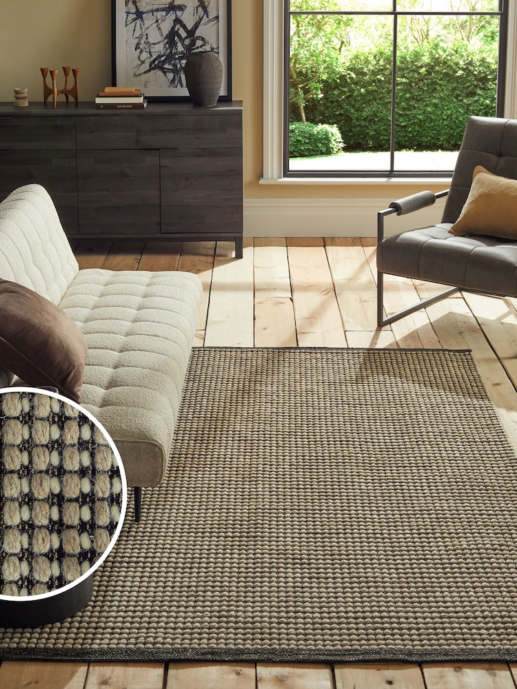 Black/Gold Celeste Woven Rug - Image 1 of 6