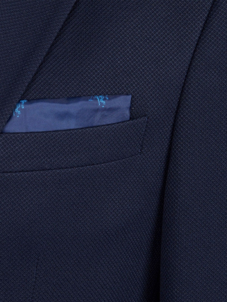 U.S. Polo Assn. Blue Mens 100% Cotton Diamond Texture Jersey Blazer Coat Jacket - Image 12 of 12