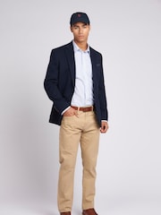 U.S. Polo Assn. Blue Mens 100% Cotton Diamond Texture Jersey Blazer Coat Jacket - Image 3 of 12