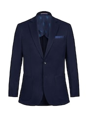U.S. Polo Assn. Blue Mens 100% Cotton Diamond Texture Jersey Blazer Coat Jacket - Image 7 of 12