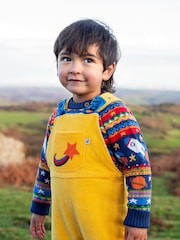 Frugi Yellow Gylly Cord Reversible Dungarees - Image 2 of 6