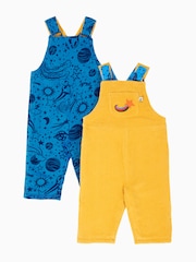 Frugi Yellow Gylly Cord Reversible Dungarees - Image 3 of 6