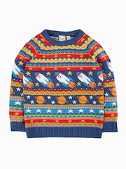 Frugi Blue Fowey Fairisle Knitted Jumper - Image 2 of 4
