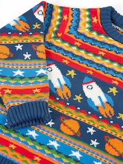 Frugi Blue Fowey Fairisle Knitted Jumper - Image 3 of 4