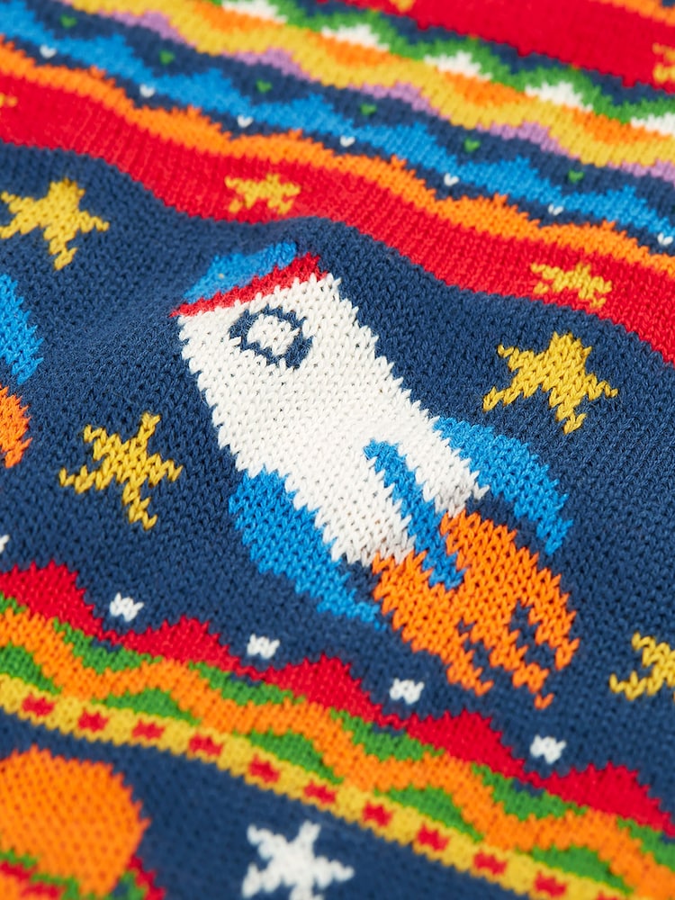 Frugi Blue Fowey Fairisle Knitted Jumper - Image 4 of 4 Frugi Blue Fowey Fairisle Knitted Jumper - Image 4 of 4