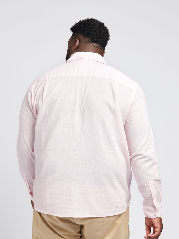 U.S. Polo Assn. Pink Linen Blend Relaxed Long Sleeve Shirt - Image 2 of 4