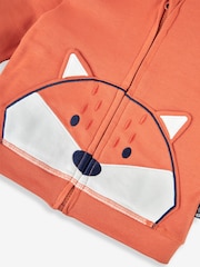 JoJo Maman Bébé Rust Fox Appliqué Reversible Hoodie - Image 6 of 8
