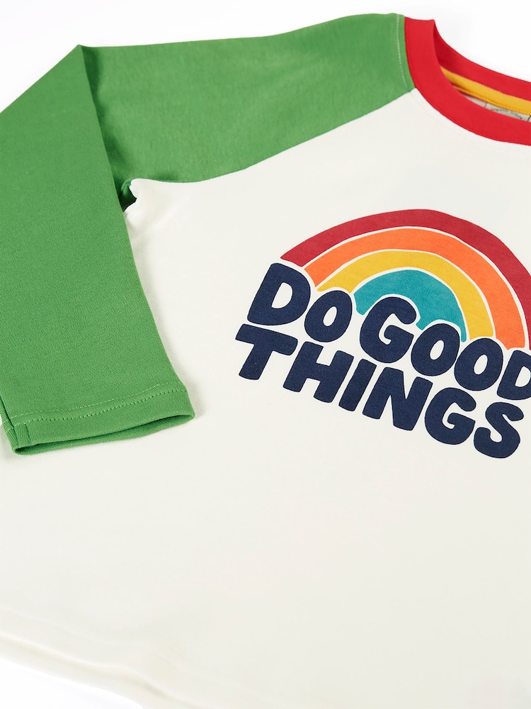 Frugi White Tamar Raglan Top - Image 2 of 3 Frugi White Tamar Raglan Top - Image 2 of 3