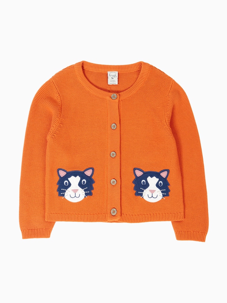 Frugi Orange Halloween Clement Cardigan - Image 1 of 3 Frugi Orange Halloween Clement Cardigan - Image 1 of 3