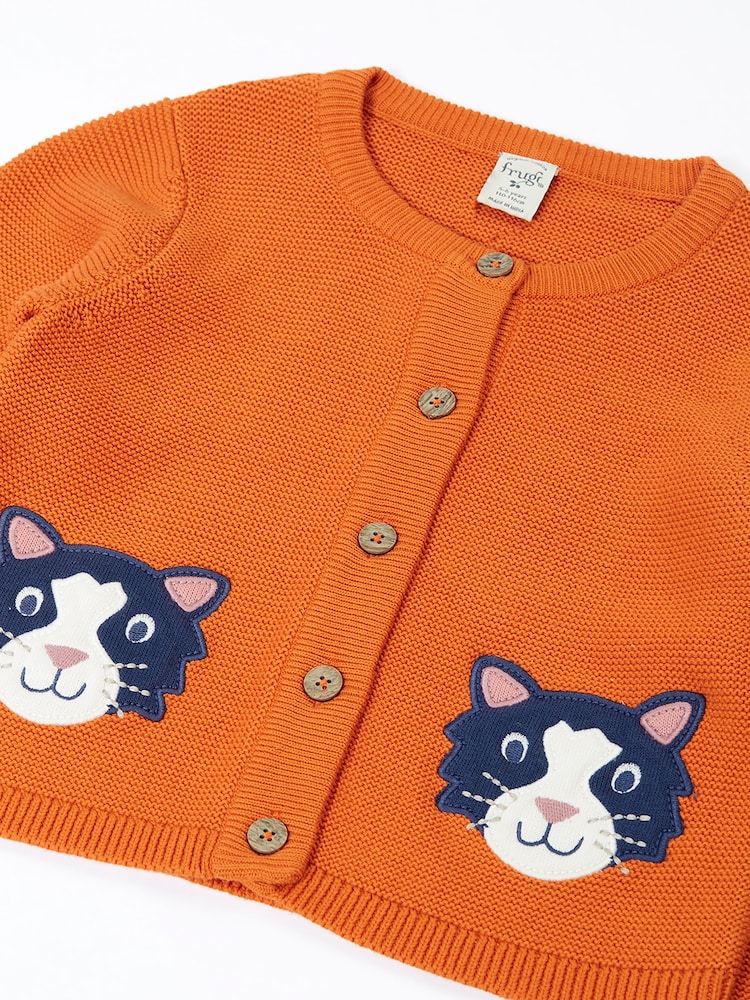 Frugi Orange Halloween Clement Cardigan - Image 2 of 3 Frugi Orange Halloween Clement Cardigan - Image 2 of 3