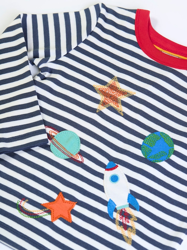 Frugi Blue Orion Applique Top - Image 2 of 3 Frugi Blue Orion Applique Top - Image 2 of 3