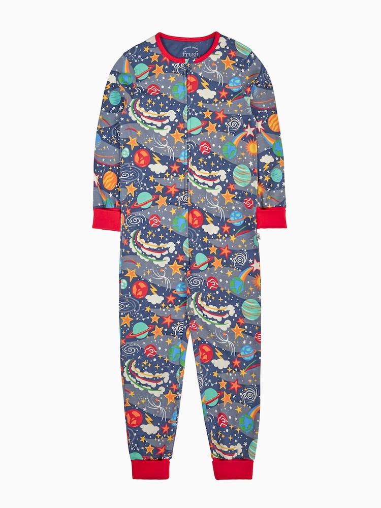 Frugi Blue Zelah Zip Up All-In-One - Image 1 of 3 Frugi Blue Zelah Zip Up All-In-One - Image 1 of 3