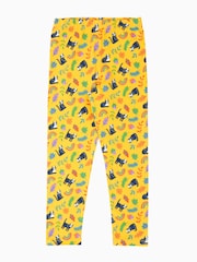 Frugi Yellow Halloween Libby Printed Leggings - Image 2 of 4