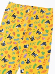 Frugi Yellow Halloween Libby Printed Leggings - Image 3 of 4