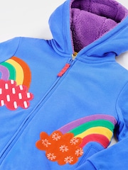 Frugi Blue Ted Fleece Lined Hoodie - Image 2 of 3
