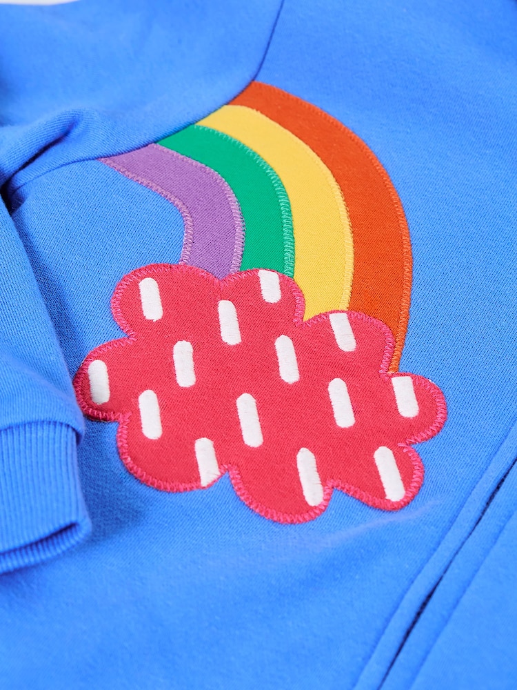 Frugi Blue Ted Fleece Lined Hoodie - Image 3 of 3 Frugi Blue Ted Fleece Lined Hoodie - Image 3 of 3